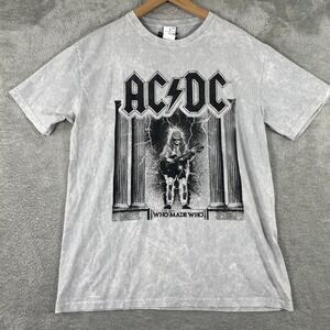 ACDC Shirt Mens Large Gray Who‎ Made Who Graphic Rock Band Tee